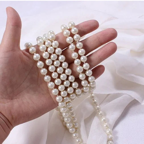 2025 New Fashion Women Jewelry Pearl Bead Necklace Long Sweater