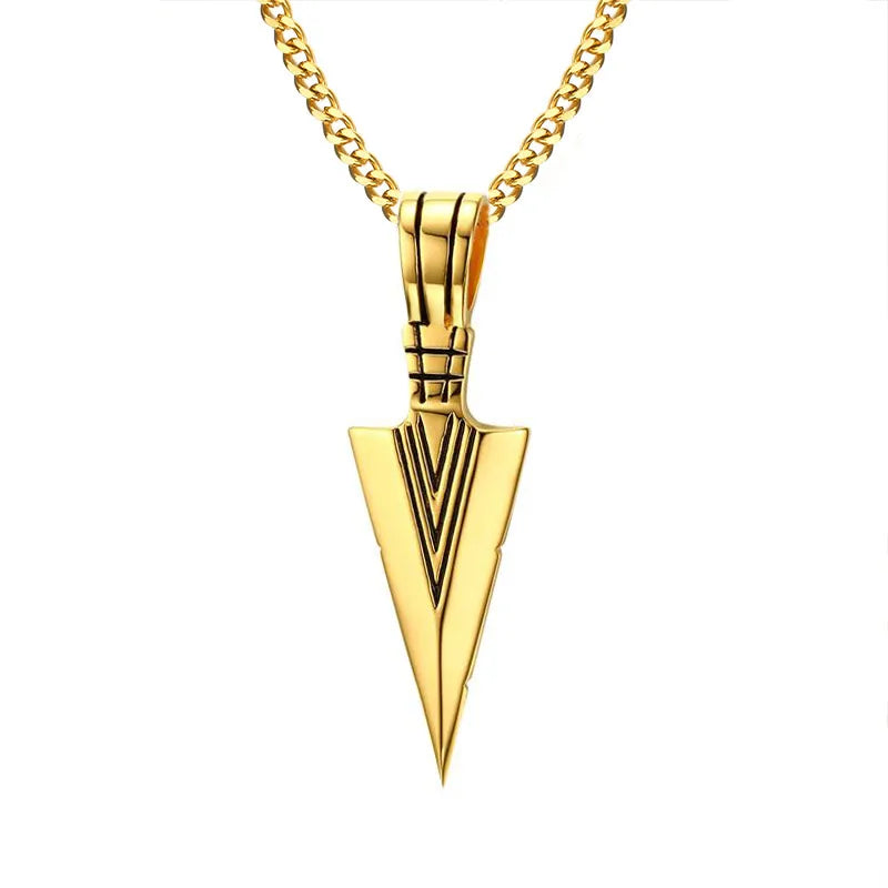 Mens Arrow Pendant Necklace for Men Stainless Steel