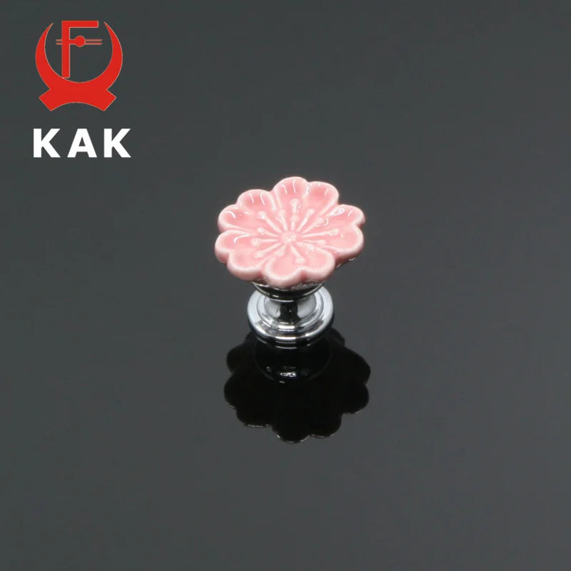 KAK Orchid Ceramic Handles Drawer Knobs