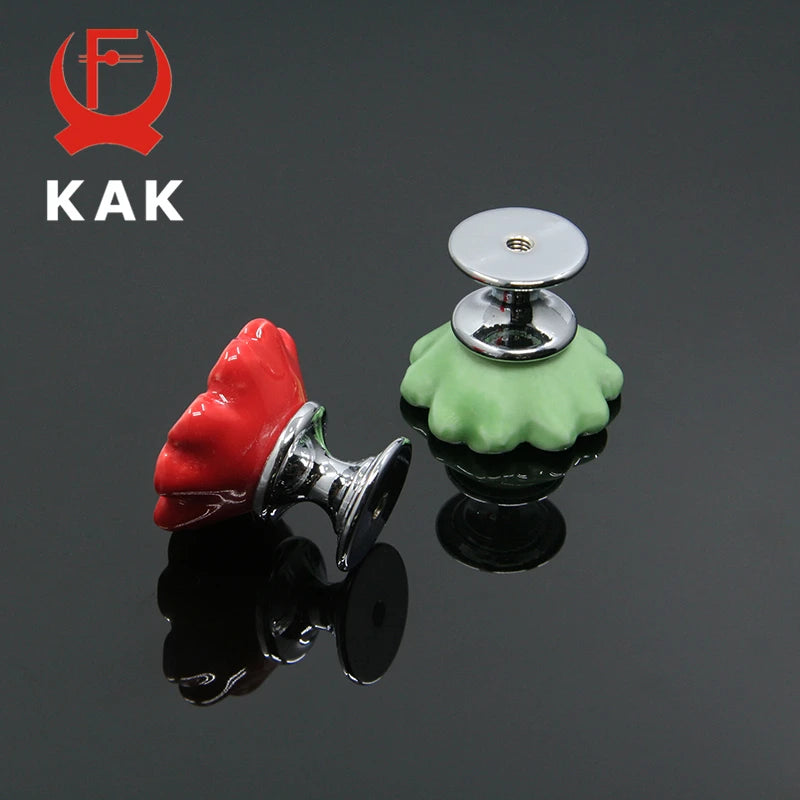 KAK Orchid Ceramic Handles Drawer Knobs
