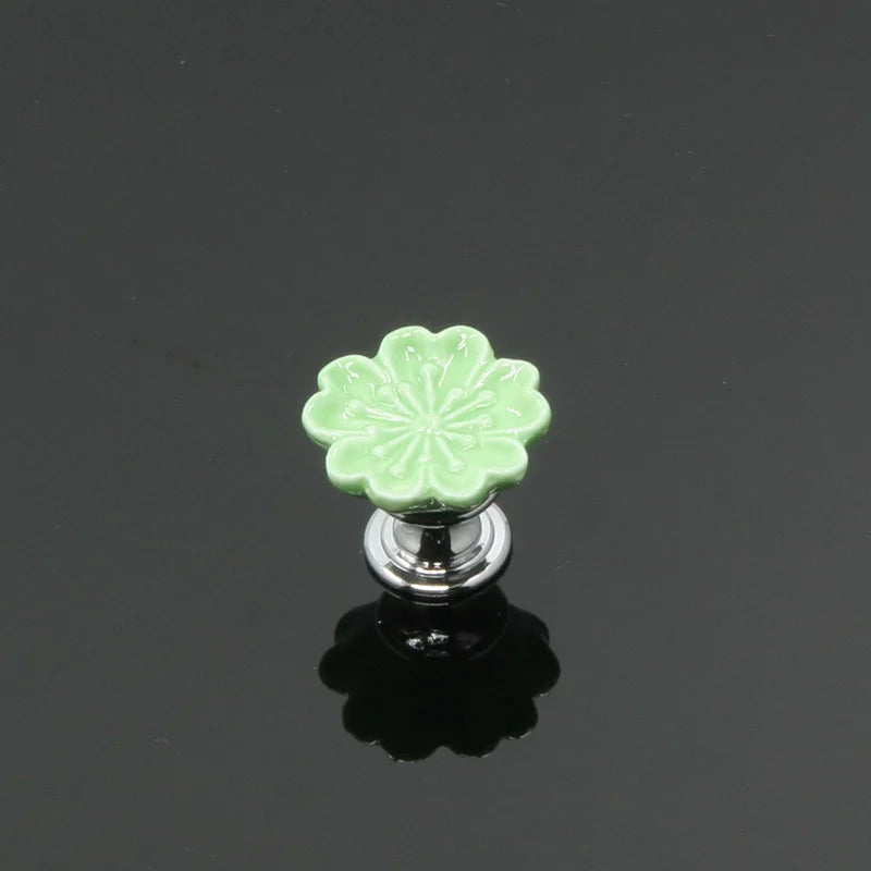 KAK Orchid Ceramic Handles Drawer Knobs