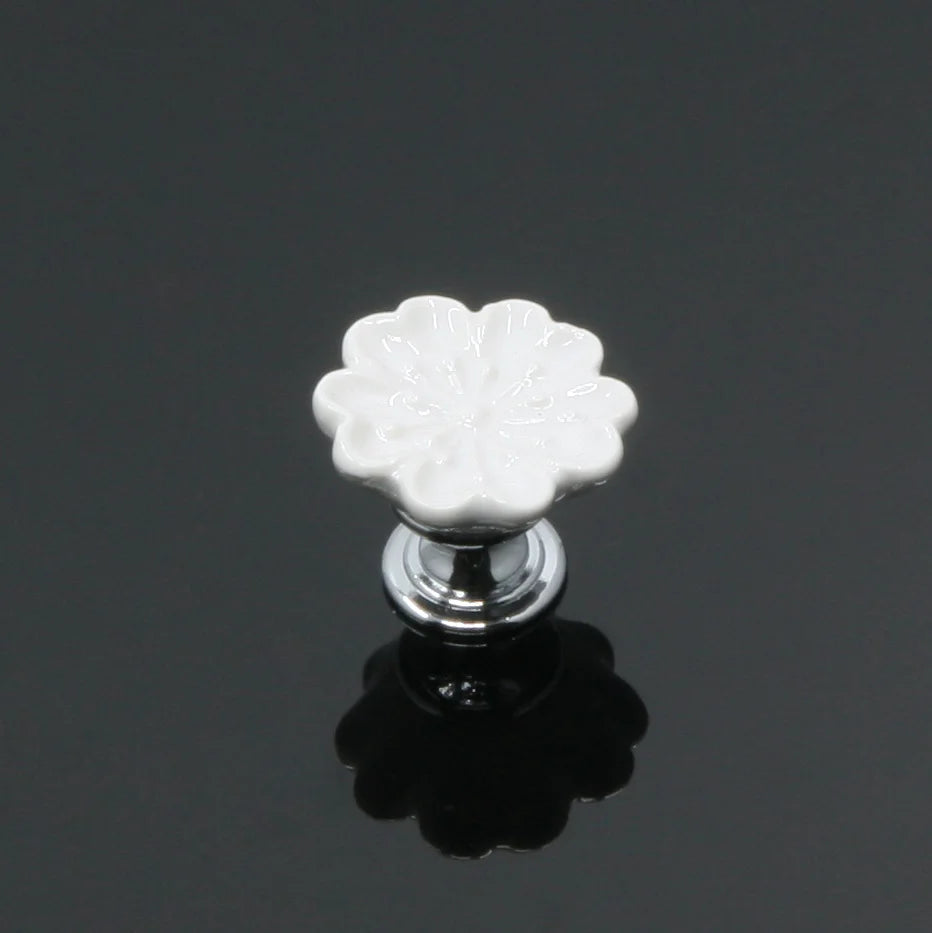 KAK Orchid Ceramic Handles Drawer Knobs