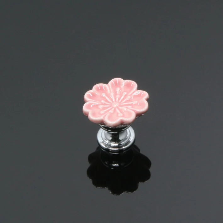KAK Orchid Ceramic Handles Drawer Knobs