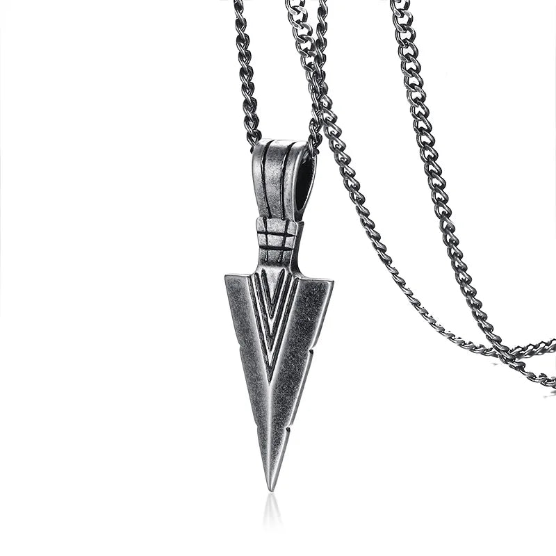 Mens Arrow Pendant Necklace for Men Stainless Steel