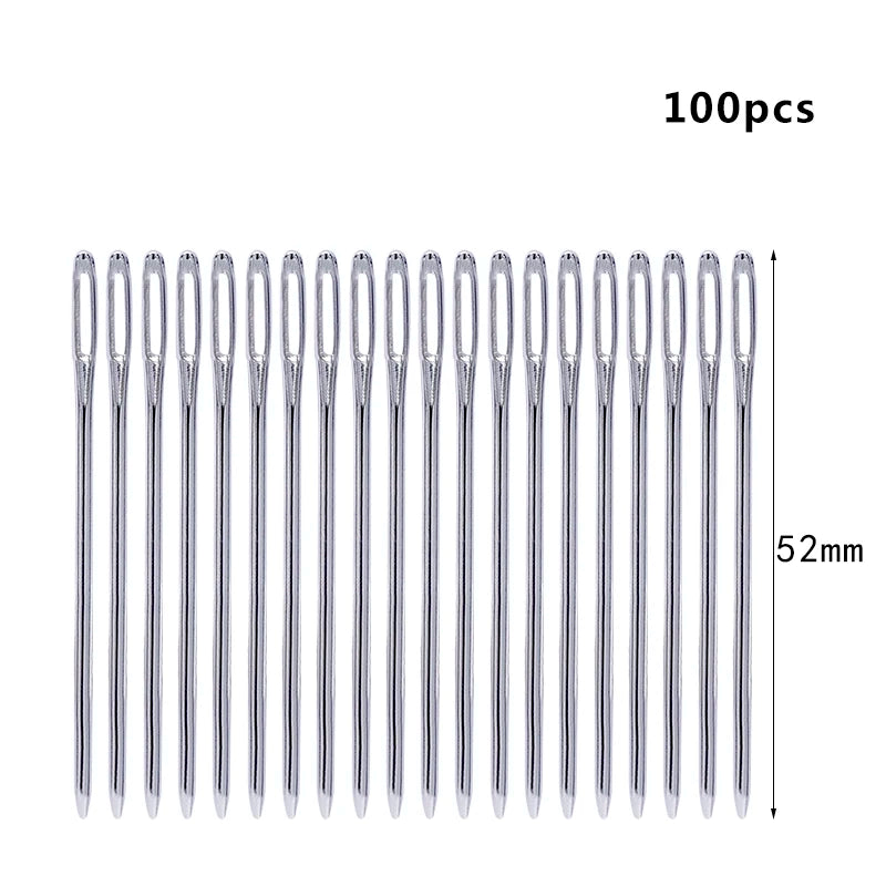 20/100PCS Large-Eye Blunt Point Tapestry Needles Hand Sewing Round Embroidery Silvery Needle DIY Apparel Sewing