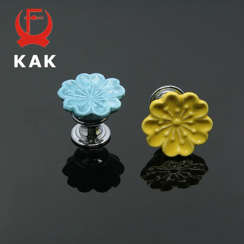 KAK Orchid Ceramic Handles Drawer Knobs