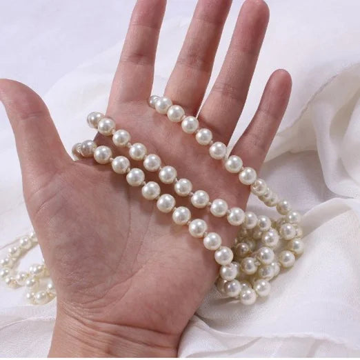 2025 New Fashion Women Jewelry Pearl Bead Necklace Long Sweater