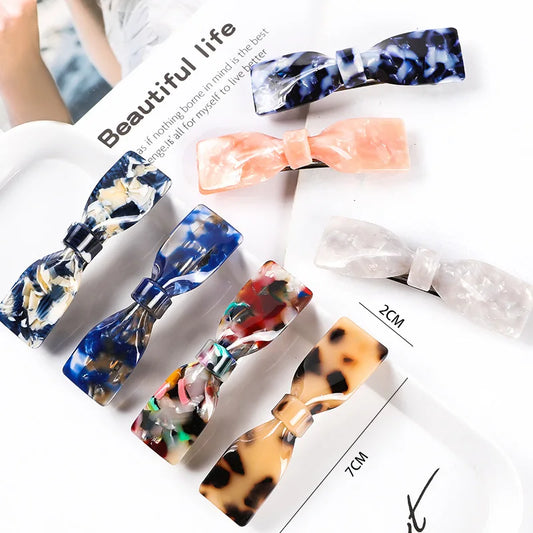 Fashion Hair Clips for Women Acetate Hair Clip Elegant Colorful Bow