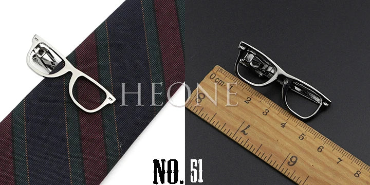 Men's  Daily Tie Clips Accessories Chrome Stainless Tool Glasses Pen