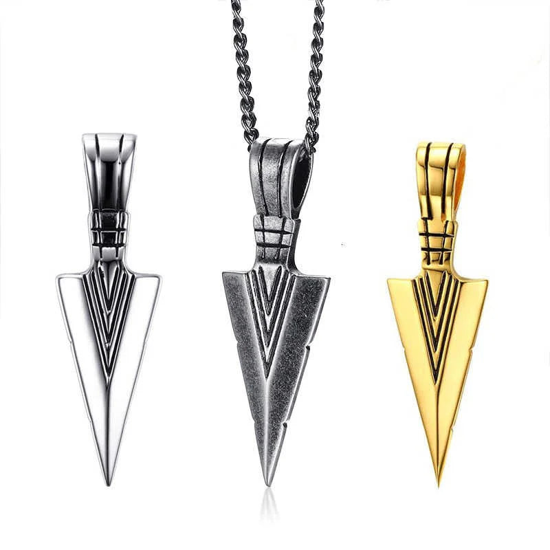 Mens Arrow Pendant Necklace for Men Stainless Steel