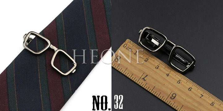 Men's  Daily Tie Clips Accessories Chrome Stainless Tool Glasses Pen