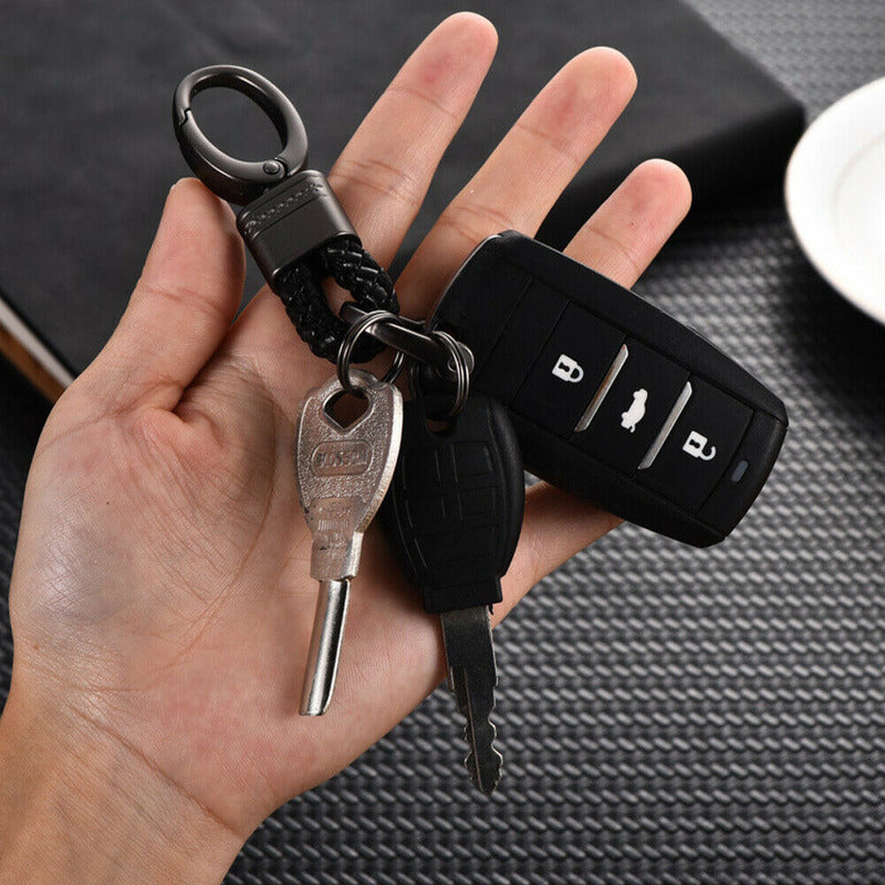 Men's Creative Metal Leather Key Chain Ring Keyfob