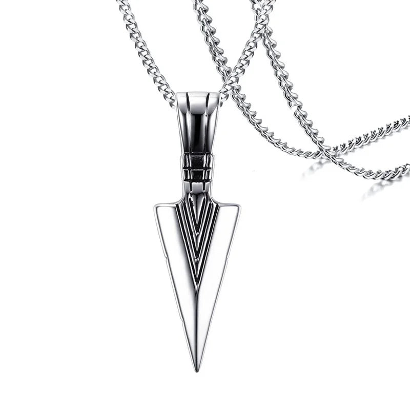 Mens Arrow Pendant Necklace for Men Stainless Steel