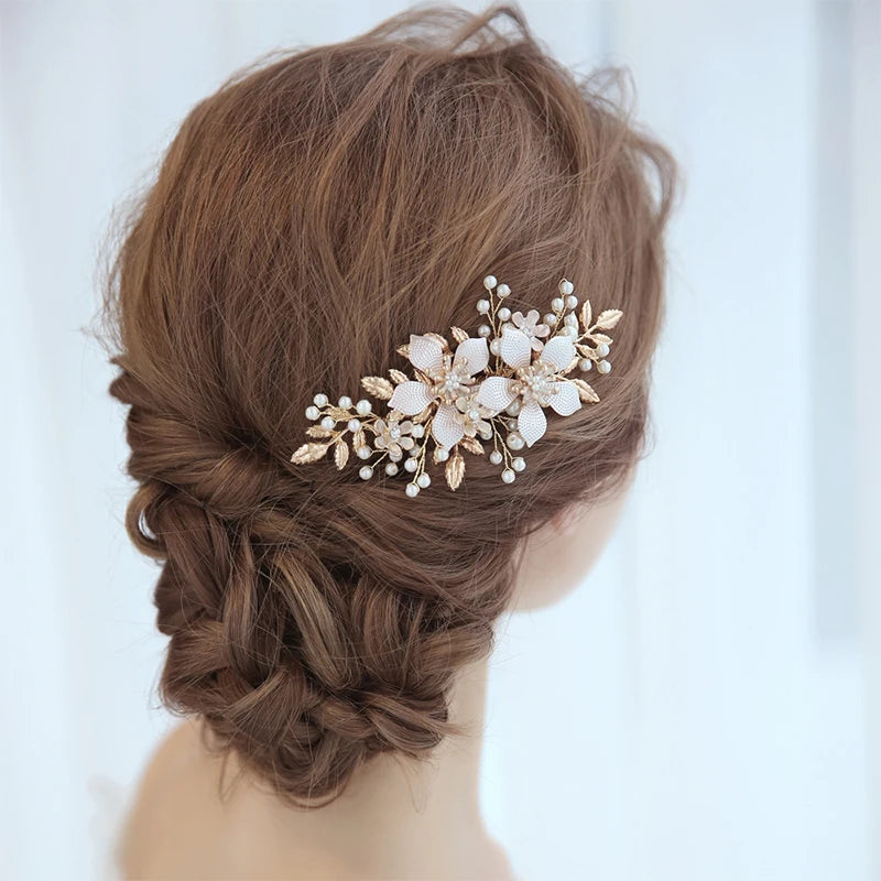 Wedding Hair Accessories Flower Hair Clips Hairpin Crystal Bride Headdress
