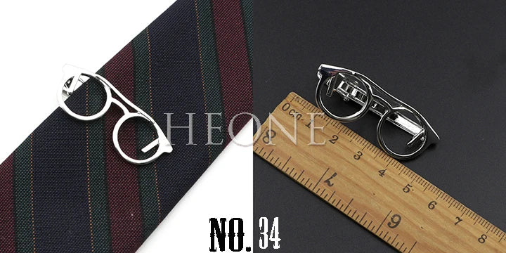 Men's  Daily Tie Clips Accessories Chrome Stainless Tool Glasses Pen