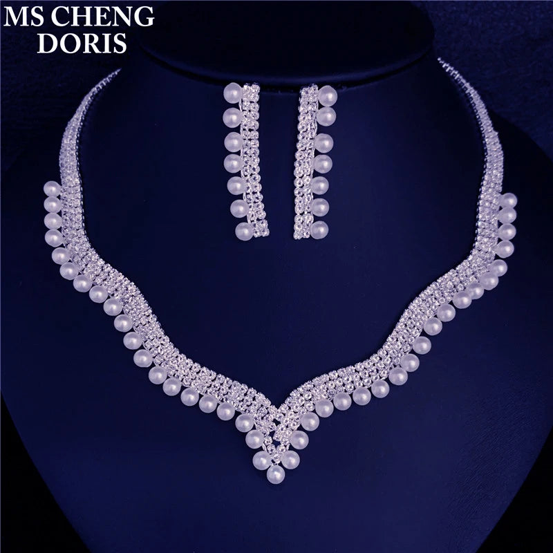 Fashion Wedding Bridal Jewelry Sets For Women Rhinestone Austrian Crystal