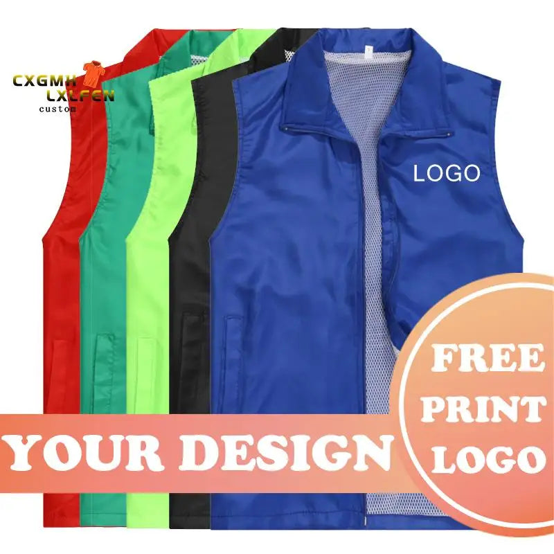 Men's Custom Made Design Vests Photo Print Logo Text