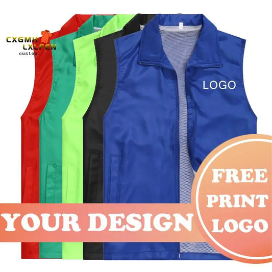 Men's Custom Made Design Vests Photo Print Logo Text