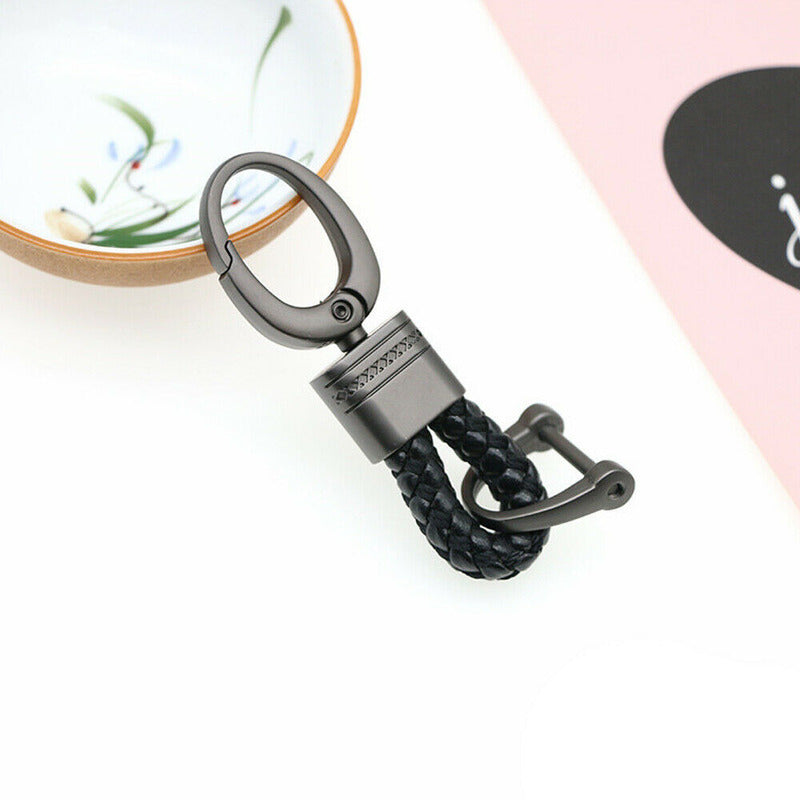 Men's Creative Metal Leather Key Chain Ring Keyfob