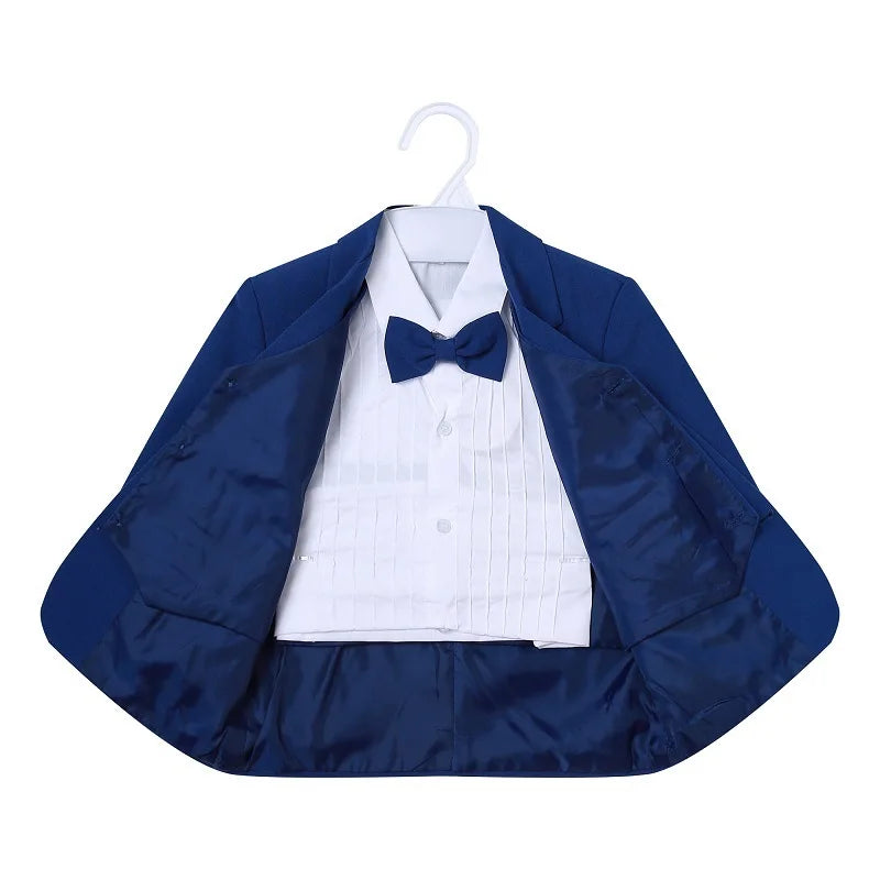 Baby Boy Formal Clothes Set Jacket+Shirt+Vest+Bowtie+Pant