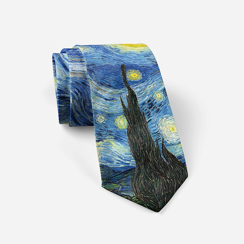 3D Printed 8cm Wide Men's Tie Van Gogh Oil Painting