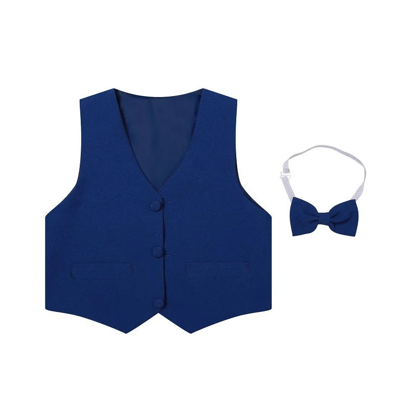 Baby Boy Formal Clothes Set Jacket+Shirt+Vest+Bowtie+Pant