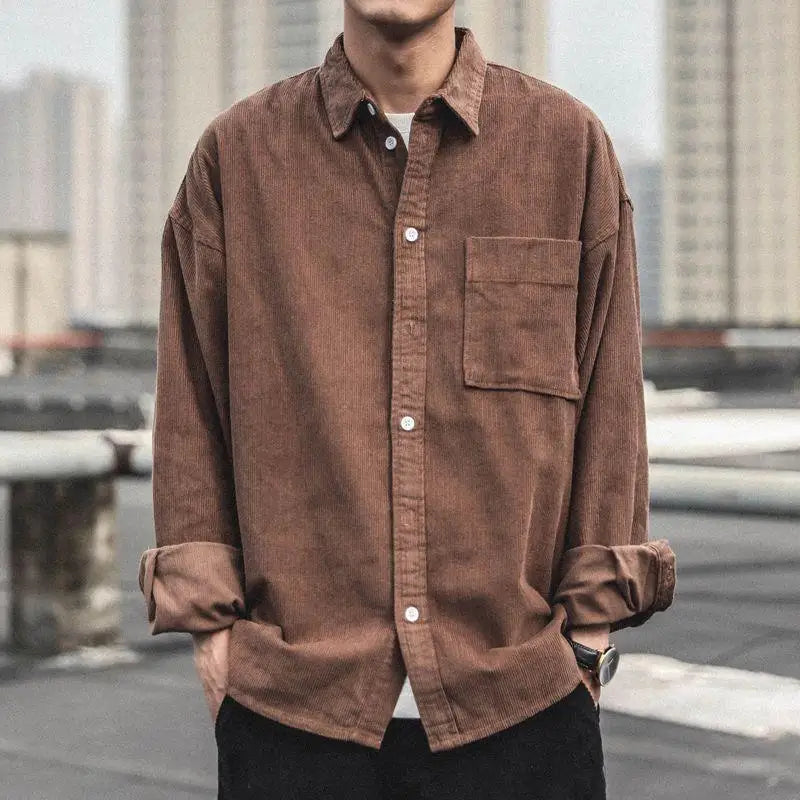 Corduroy Shirt Men's Work Clothes Spring Autumn Long-sleeved Jacket