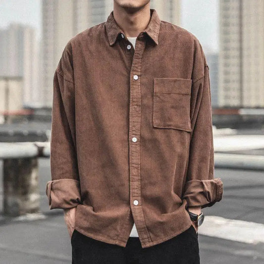 Corduroy Shirt Men's Work Clothes Spring Autumn Long-sleeved Jacket