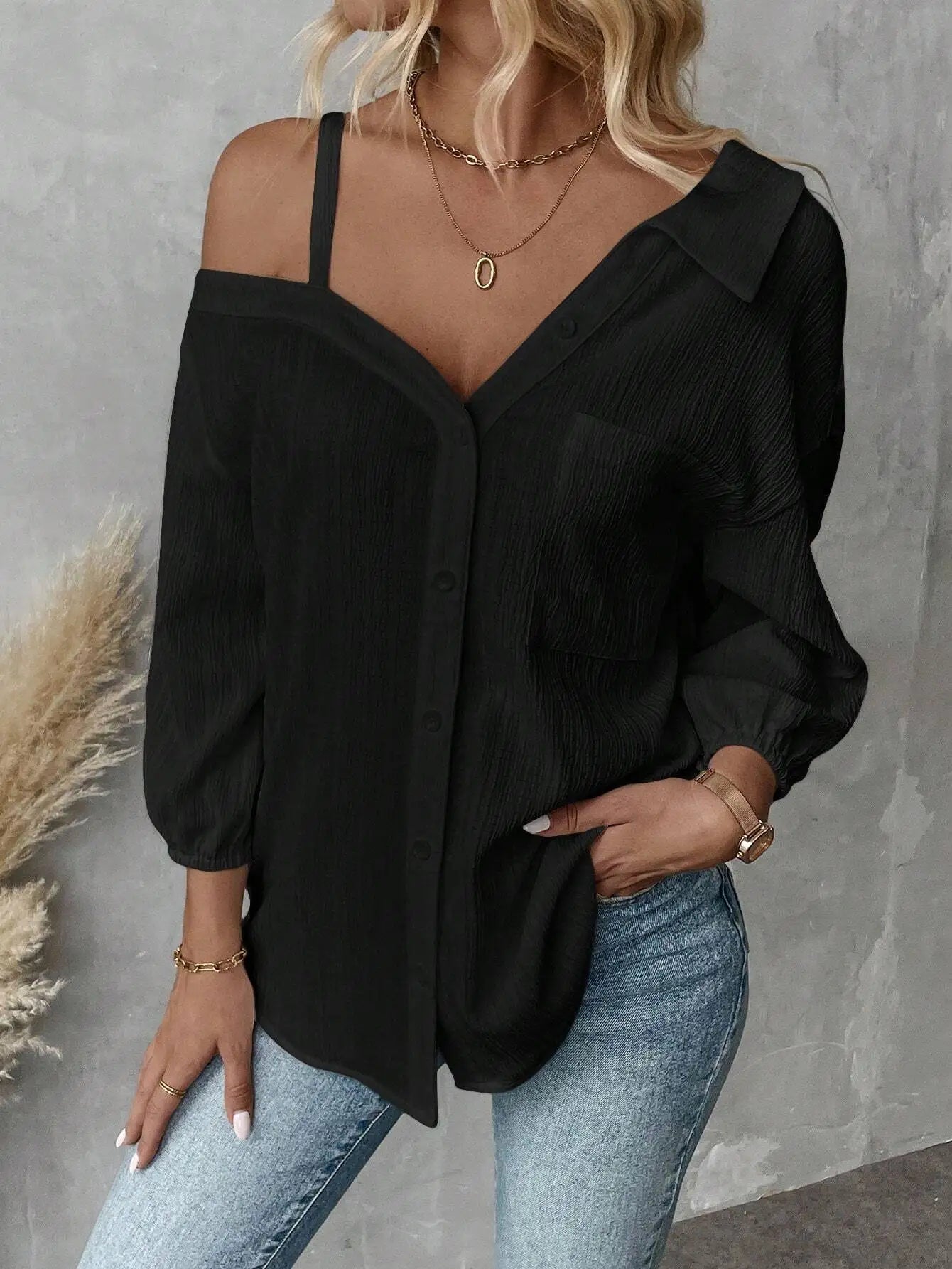 Cardigan Texture Casual Shirts For Women Clothes