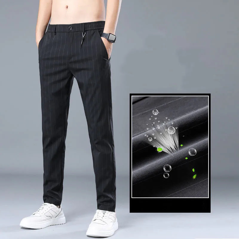 Spring Summer Men Thin Striped Business Suits Pants Streetwear