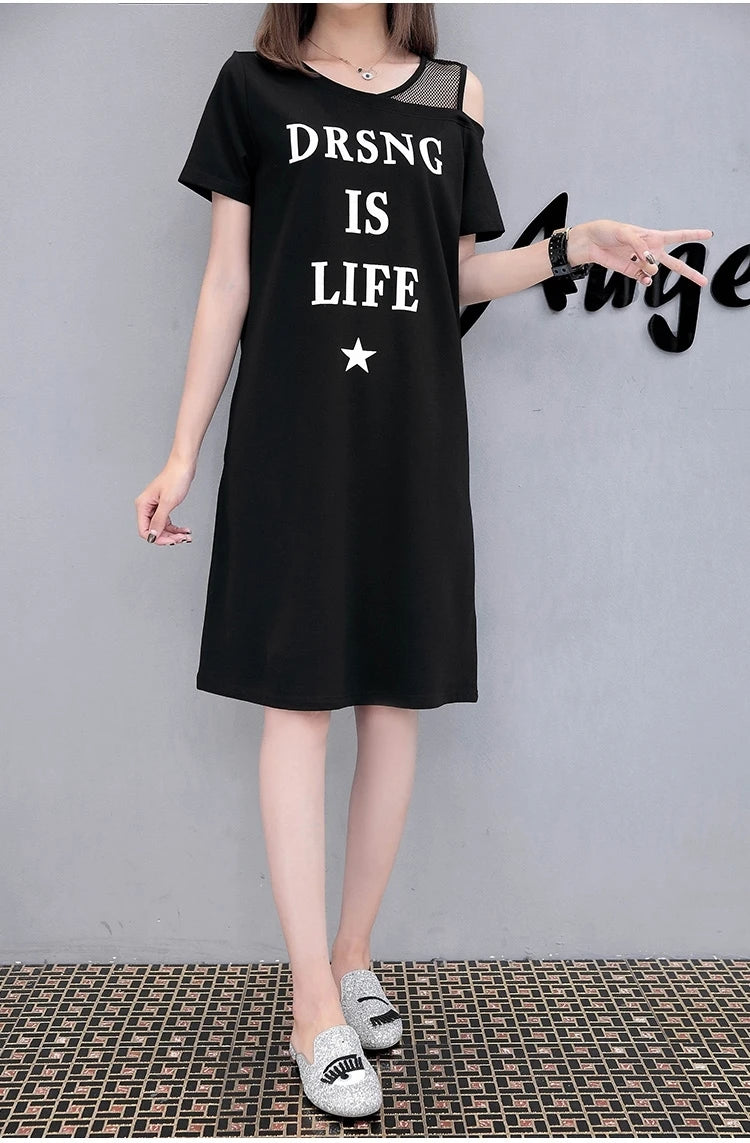 Midi Dress Short Sleeve Summer Stylish Gauze Off Shoulder