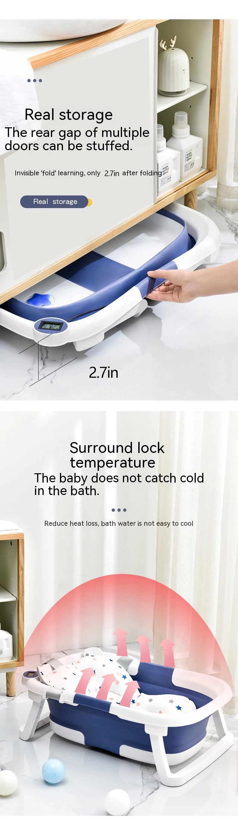 Real-time Temperature Silicone Baby Take A Bath Bathtub