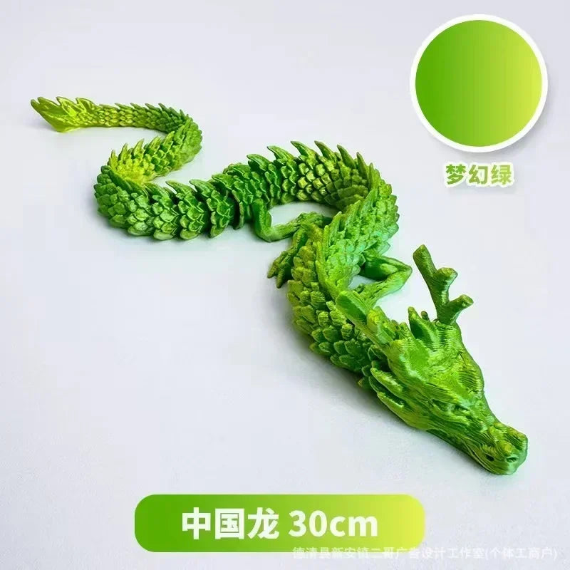 3D Printed Dragon Ornaments Luminous Chinese Long Flexible Articulated
