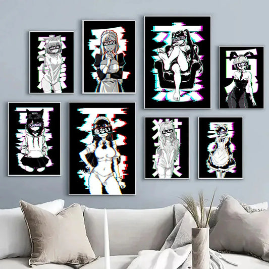 Black and White Anime Girl Sexy Figure Waifu Material