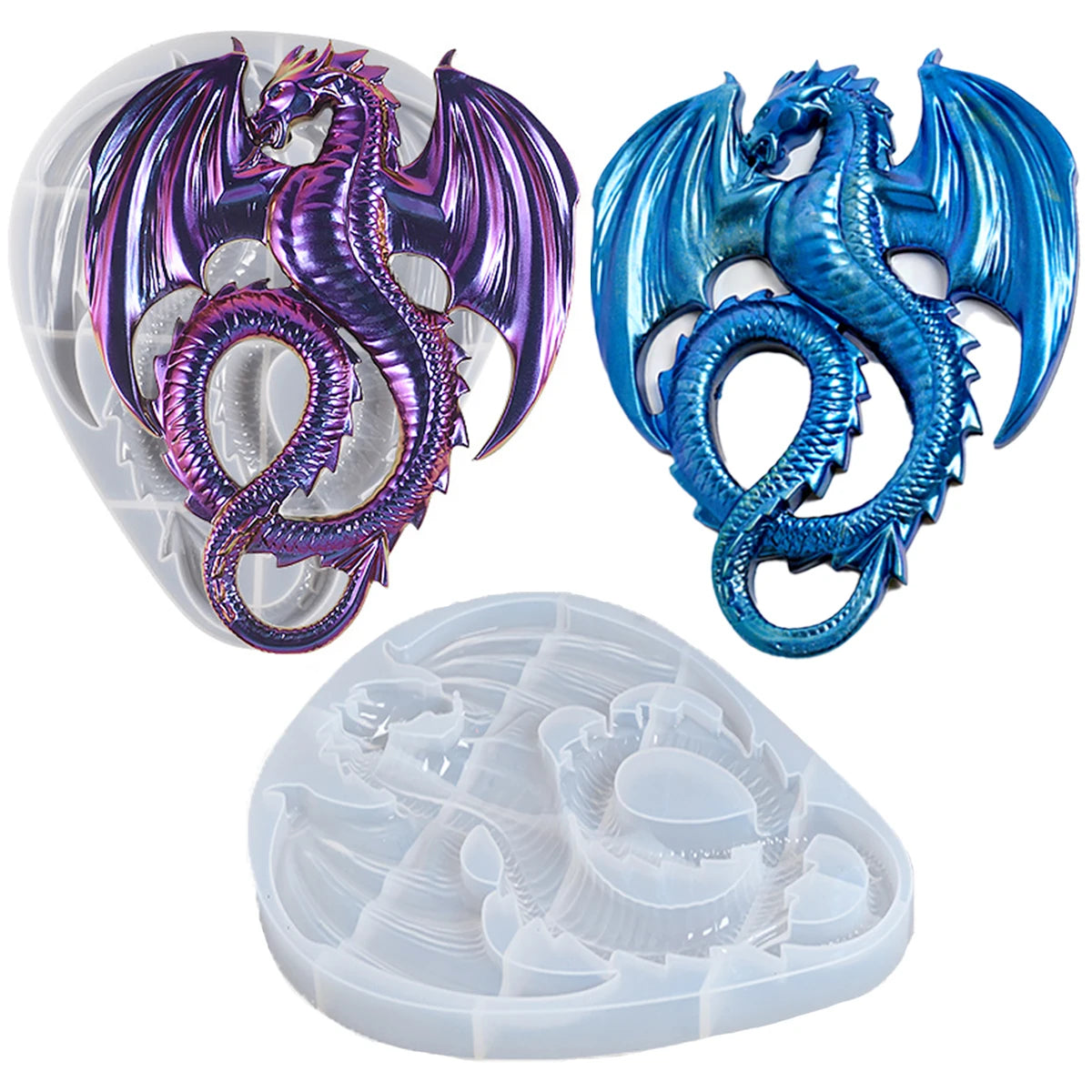 Large Flying Dragon Uv Epoxy Molds Creative 3D Realistic Dragon