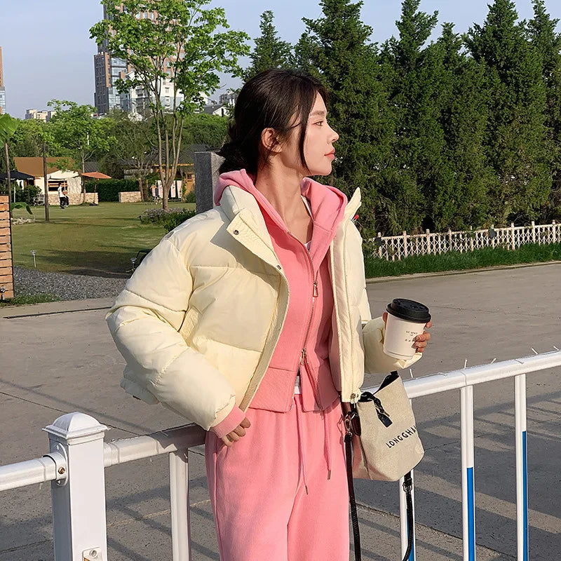 Coat Zipper Puffer Jacket Korean Fashion Cotton-padded Jacket