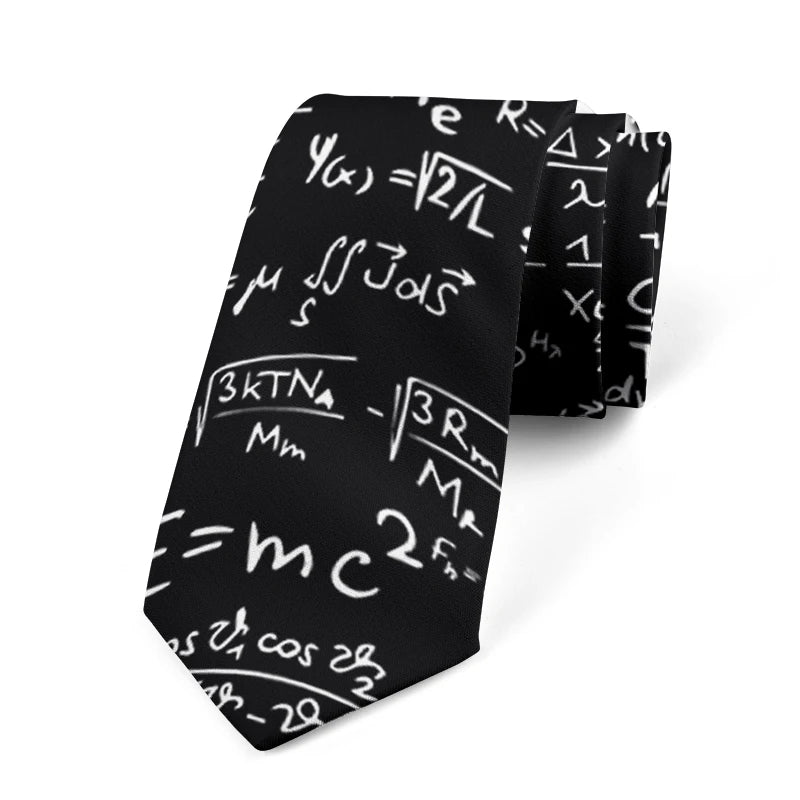 Fun Mathematical Formula Men's Tie 3D Printing 8CM Fashion