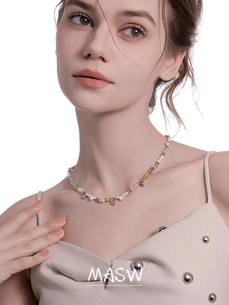 MASW Original Design Elegant Temperament Irregular Beaded Necklace