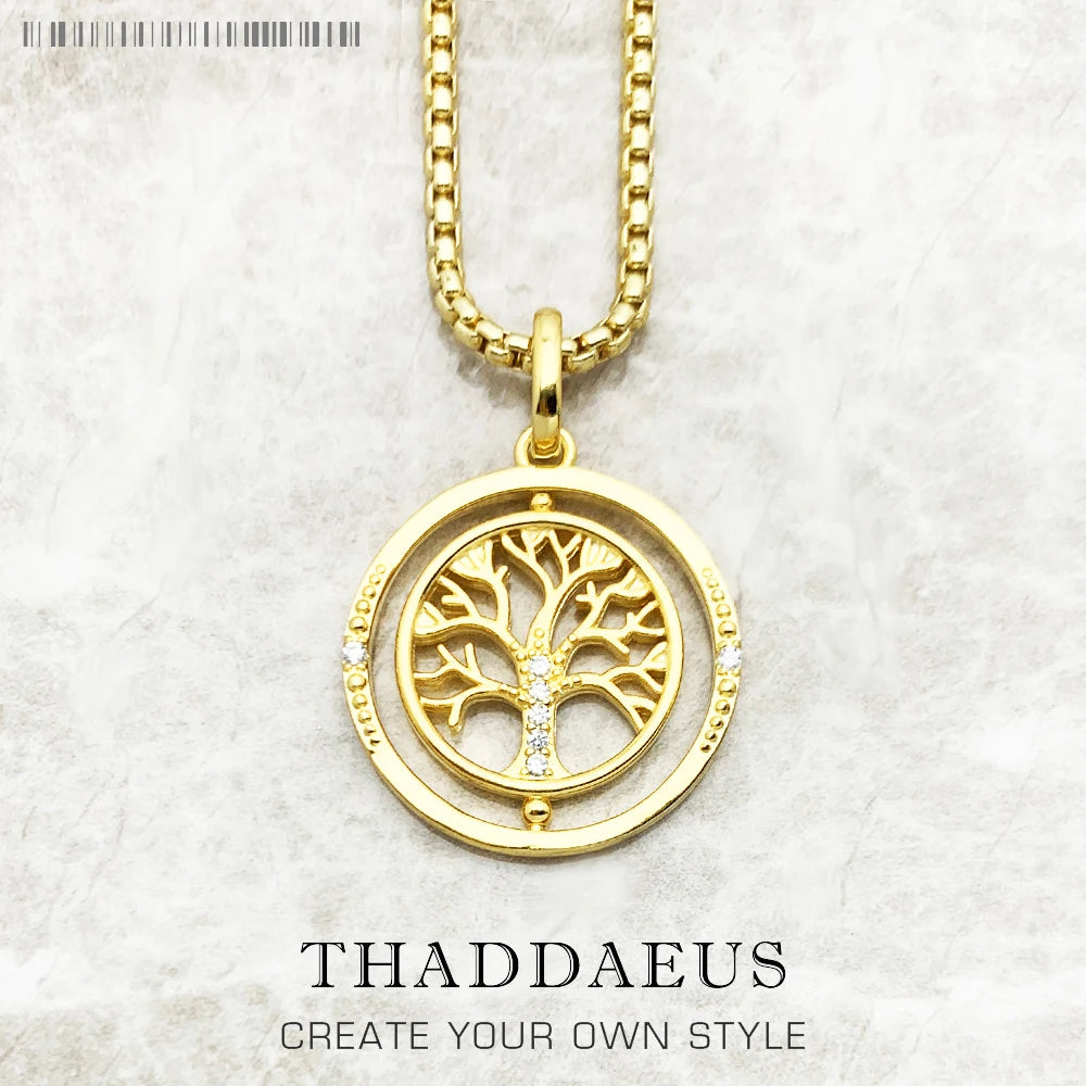 Necklace Life Tree Romantic Brand New Link Chain Fine Jewelry Europe 925 Stering Silver