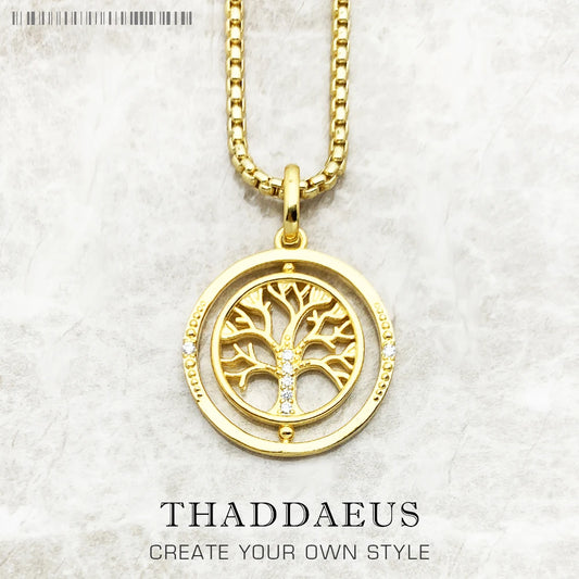 Necklace Life Tree Romantic Brand New Link Chain Fine Jewelry Europe 925 Stering Silver