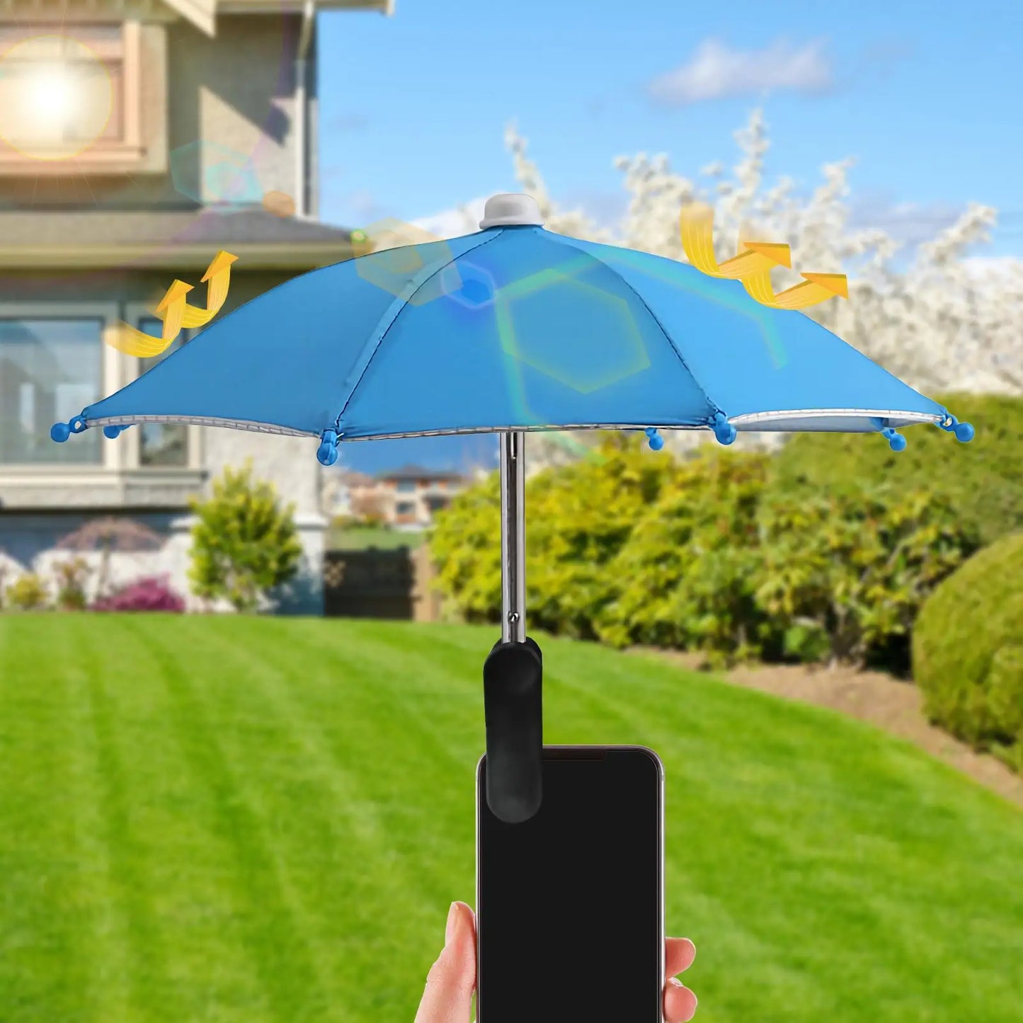 Cell Phone Umbrella Holder with Clip for Sun Shade