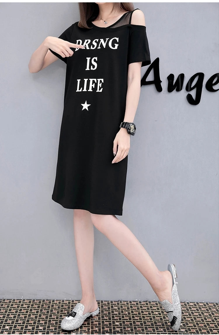 Midi Dress Short Sleeve Summer Stylish Gauze Off Shoulder
