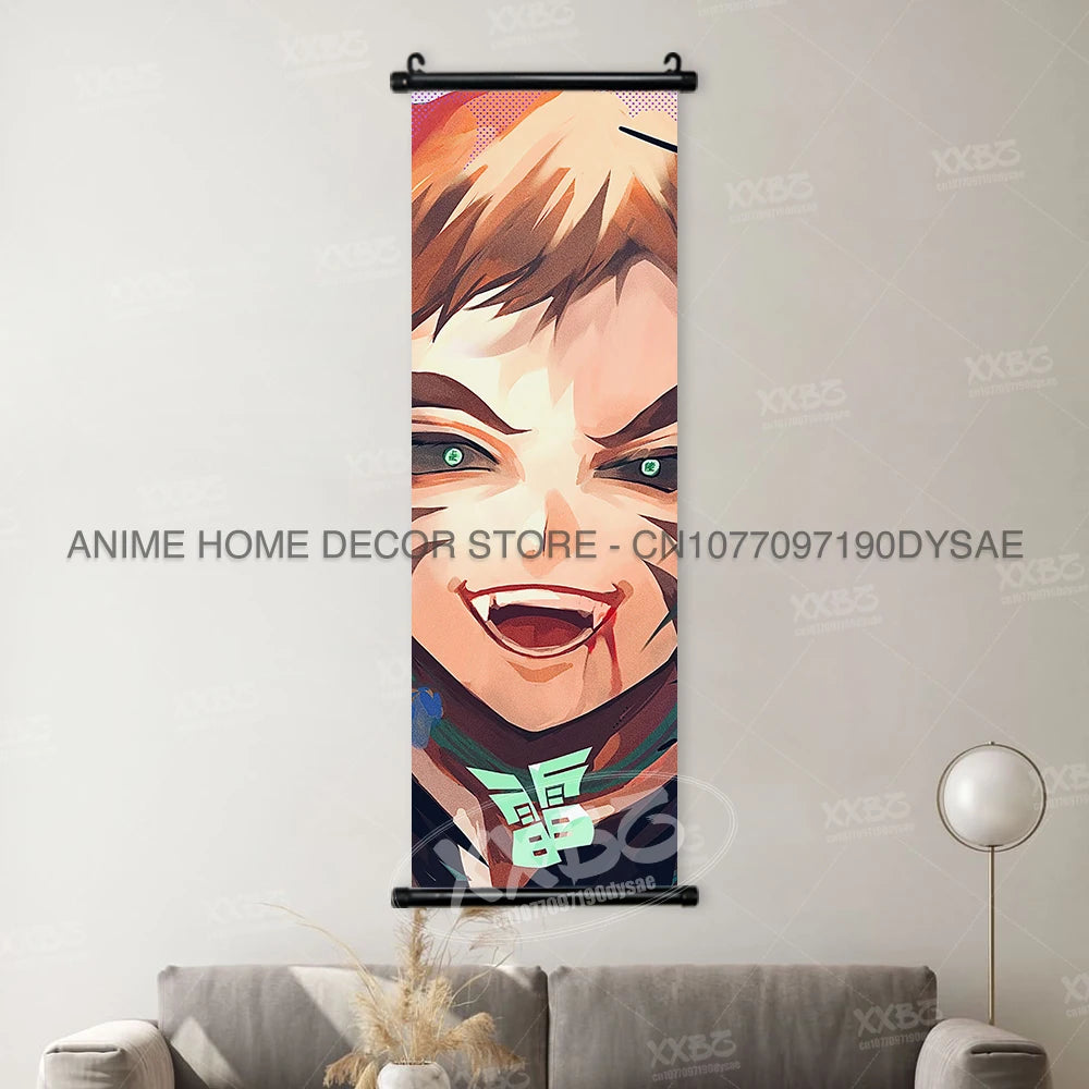 Demon Slayer Poster Kamado Tanjirou Scroll Picture Nezuko Hanging Painting Kanroji Mitsuri Wall Art Anime Uzui Tengen Home Decor