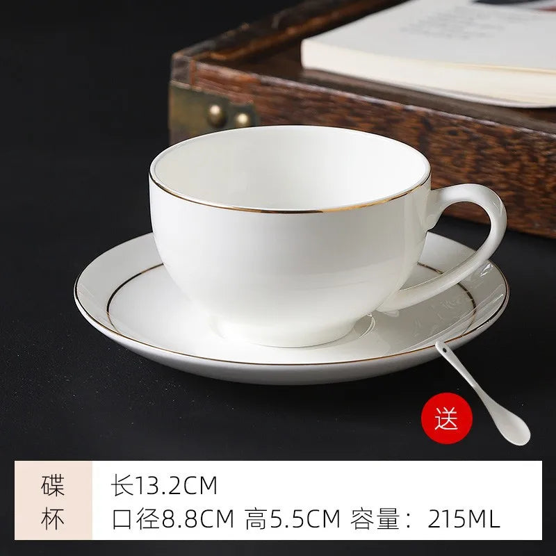 mug Bone china gold edged coffee cup set luxury