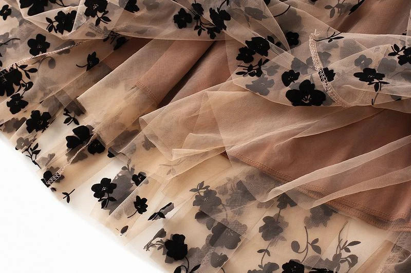 High Waist Tulle Midi Skirts