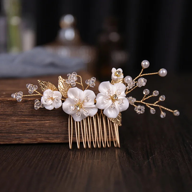 Wedding Hair Accessories Flower Hair Clips Hairpin Crystal Bride Headdress