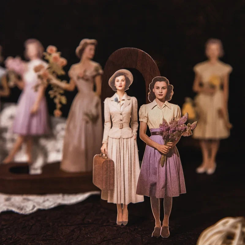 Mr. Paper, Retro Character Hard Card Stickers, Decorative Scrapbook Notebook