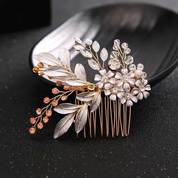 Wedding Hair Accessories Flower Hair Clips Hairpin Crystal Bride Headdress