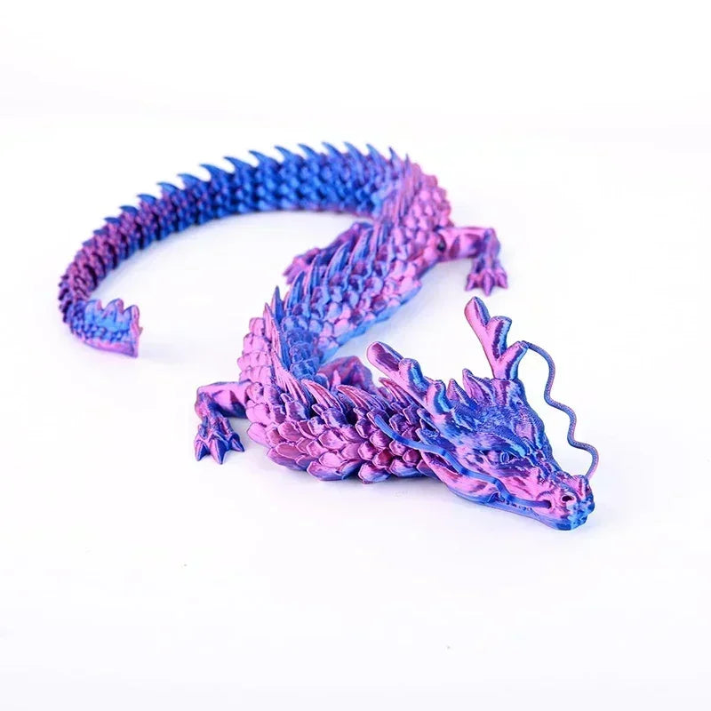3D Printed Dragon Ornaments Luminous Chinese Long Flexible Articulated