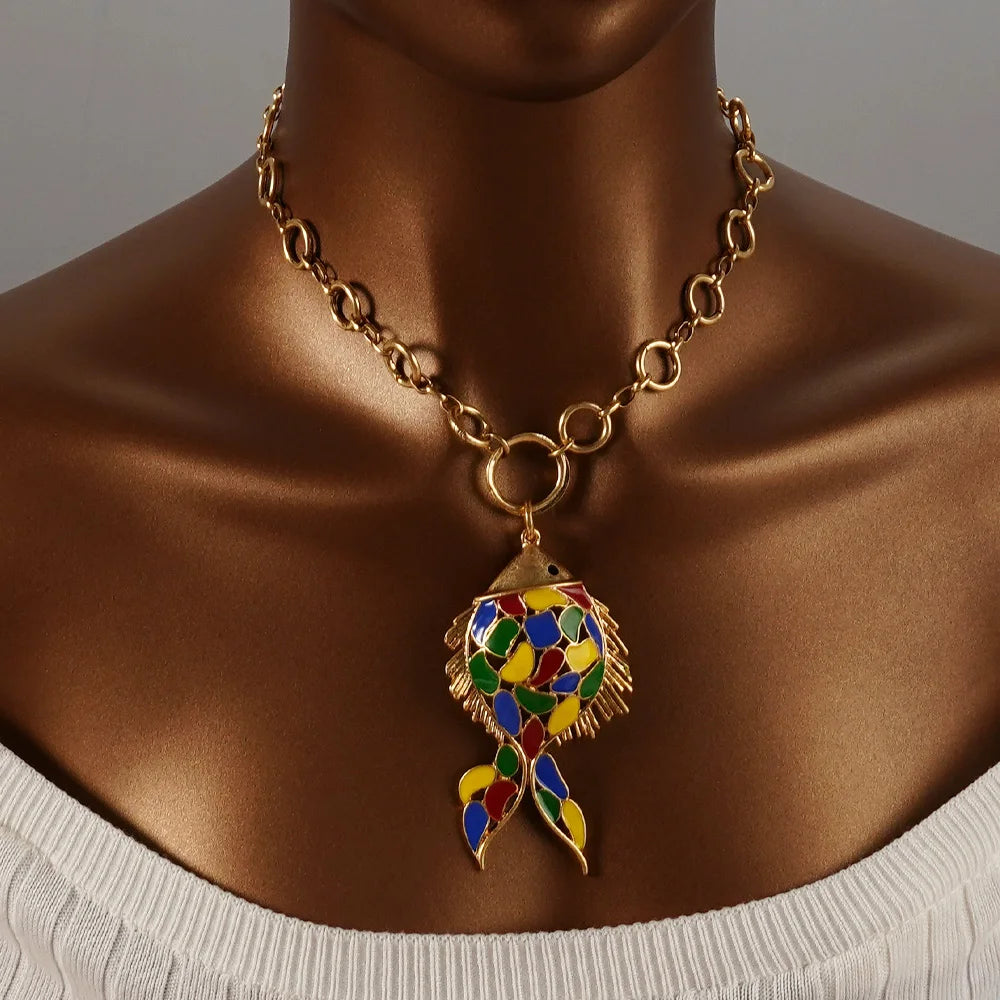 Necklace Fish pendant Aesthetics Jewelry Birthday Present Stainless Steel